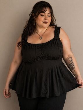 Torrid Peplum Challis Corset Top NWT Plus Size 4 Dark Romance Witchy Cottagecore